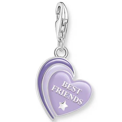 Thomas Sabo lila Best Friends szív charm - 2046-664-13