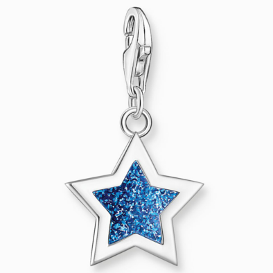 Thomas Sabo kék glitter csillag charm - 2055-007-32
