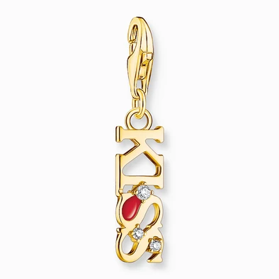 Thomas Sabo arany "KISS" felirat charm - 2067-565-10