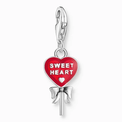 Thomas Sabo piros szív nyalóka charm - 2072-664-10