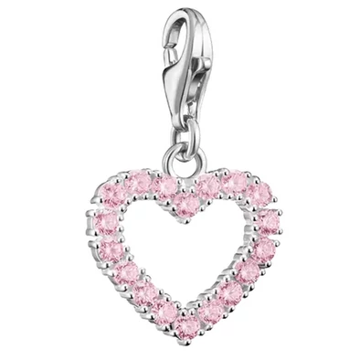 Thomas Sabo Rózsaszín cirkónia köves szív charm - 2241-051-9