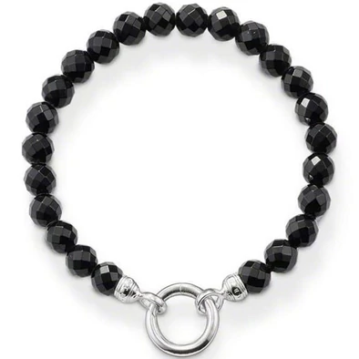 Thomas Sabo fekete fazettált obszidián gyöngyös karkötő  - A1091-023-11-L