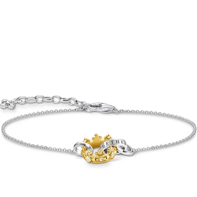 Thomas Sabo női karkötő aranyozott koronával - A1982-849-14-L19V