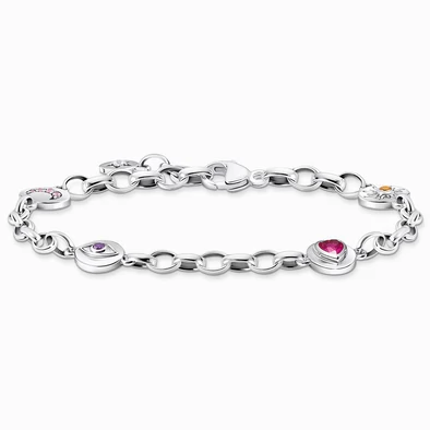 Thomas Sabo ezüst láncos kerek motívumos karkötő - A2138-640-7-L19V