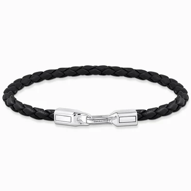 Thomas Sabo fekete fonott bőr karkötő - A2147-682-11-L17