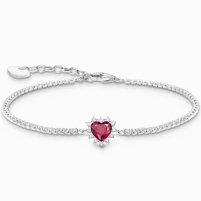 Thomas Sabo ezüst piros cirkónia szív karkötő - A2188-013-10-L19V