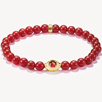 Thomas Sabo piros gyöngyös aranyozott védelmező szem karkötő - A2210-414-10