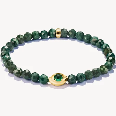 Thomas Sabo zöld gyöngyös aranyozott védelmező szem karkötő - A2210-472-6