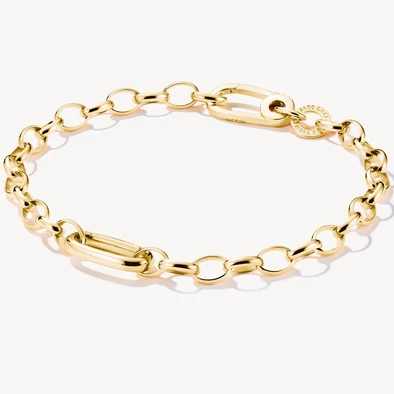 Thomas Sabo Connect Link aranyozott charmgyűjtő karkötő nyitható láncszemmel - C1202-413-39-L17 Thomas Sabo Connect Link aranyozott charmgyűjtő karkötő nyitható láncszemmel - C1202-413-39-L17