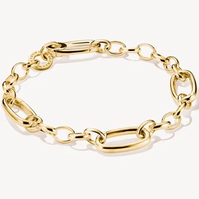 Thomas Sabo Connect Link sárga arany charmgyűjtő karkötő három nyitható láncszemmel - C1203-413-39-L17 Thomas Sabo Connect Link sárga arany charmgyűjtő karkötő három nyitható láncszemmel - C1203-413-39-L17