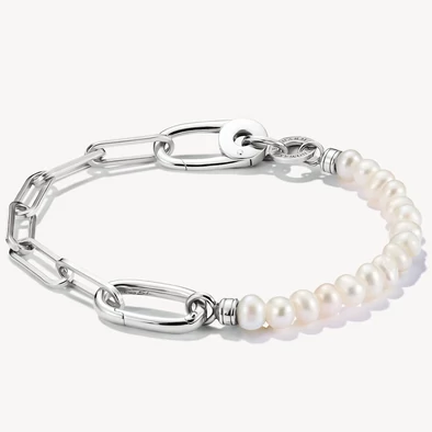 Thomas Sabo Connect Link gyöngyös karkötő nyitható ezüst láncszemmel - C1209-082-14-L17 Thomas Sabo Connect Link gyöngyös karkötő nyitható ezüst láncszemmel - C1209-082-14-L17