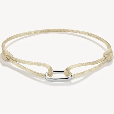 Thomas Sabo bézs textilkarkötő ezüst nyitható láncszemmel - C1210-001-19