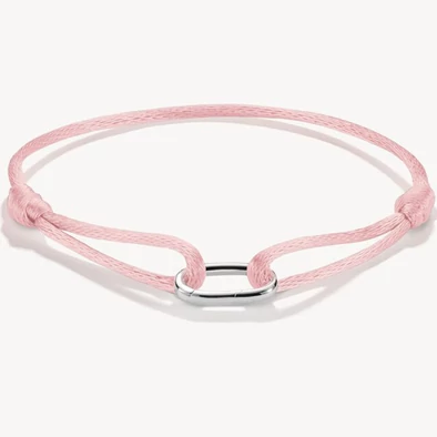 Thomas Sabo rózsaszín textilkarkötő ezüst nyitható láncszemmel - C1210-001-9