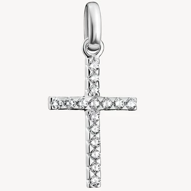 Thomas Sabo Connect cirkónia köves ezüst kereszt charm - CC1203-051-14 Thomas Sabo Connect cirkónia köves ezüst kereszt charm - CC1203-051-14