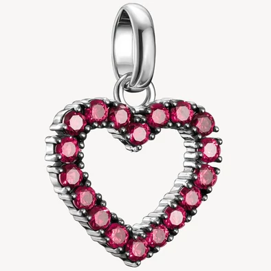 Thomas Sabo Connect piros cirkónia köves ezüst szív charm - CC1237-639-10 Thomas Sabo Connect piros cirkónia köves ezüst szív charm - CC1237-639-10