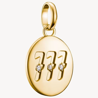 Thomas Sabo Connect sárga arany angyalszám 777 charm - CC1254-414-14