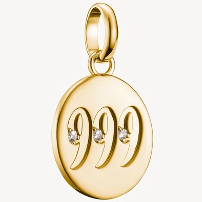 Thomas Sabo Connect sárga arany angyalszám 999 charm - CC1256-414-14