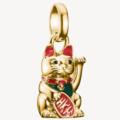Thomas Sabo Connect sárga arany integető macska charm - CC1260-427-7