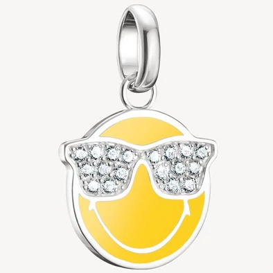 Thomas Sabo Connect SMILEYWORLD® sárga emoji napszemüveggel charm - CC1290-691-14 Thomas Sabo Connect SMILEYWORLD® sárga emoji napszemüveggel charm - CC1290-691-14