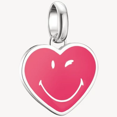 Thomas Sabo Connect SMILEYWORLD® rózsaszín kacsintó szív charm - CC1294-664-9 Thomas Sabo Connect SMILEYWORLD® rózsaszín kacsintó szív charm - CC1294-664-9