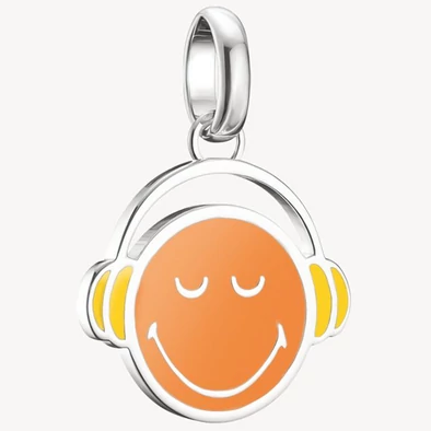 Thomas Sabo Connect SMILEYWORLD® narancssárga, fejhallgatós emoji charm - CC1297-664-8 Thomas Sabo Connect SMILEYWORLD® narancssárga, fejhallgatós emoji charm - CC1297-664-8
