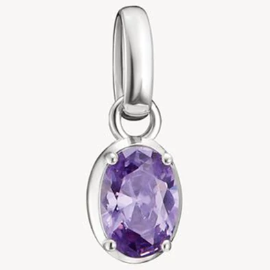 Thomas Sabo februári születésköves ovális lila charm - CC1330-051-13