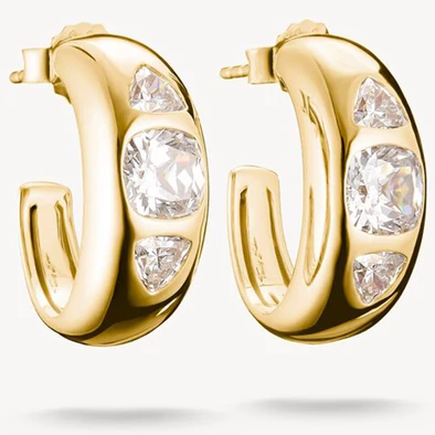 Thomas Sabo cirkónia köves aranyozott karika fülbevaló - CR759-414-14