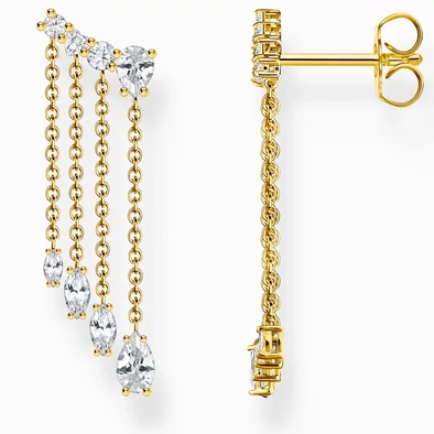 Thomas Sabo aranyozott cirkónia vízesés fülbevaló - H2325-414-14