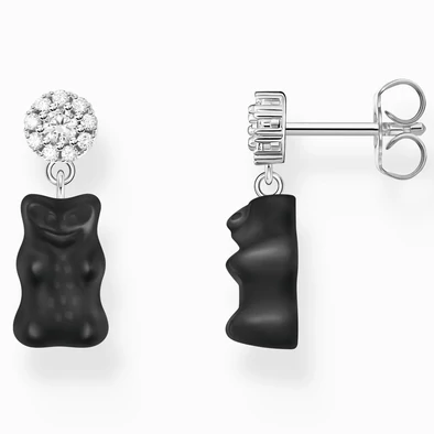 Thomas Sabo ezüst fülbevaló lógó fekete Haribo gumimacival - H2330-052-11