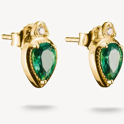 Thomas Sabo elyndra zöld csepp aranyozott fülbevaló - H2333-971-6