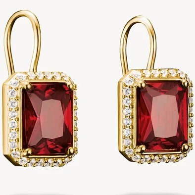 Thomas Sabo piros köves aranyozott fülbevaló - H2338-414-10
