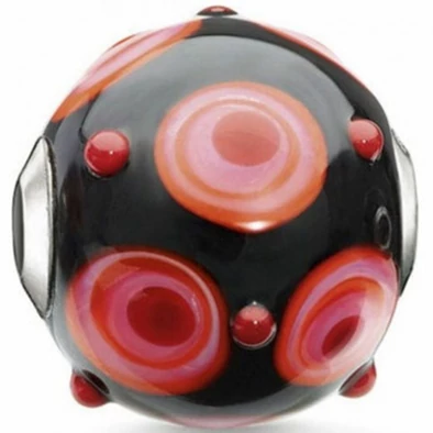 Thomas Sabo piros pöttyös fekete karma gyöngy - K0281