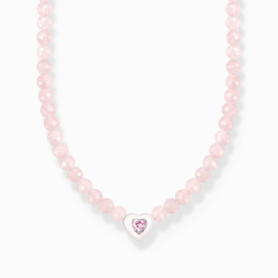 Thomas Sabo rózsaszín szív gyöngyös nyaklánc - KE2181-035-9-L42v