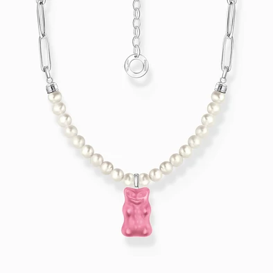 Thomas Sabo x HARIBO rózsaszín gumimaci gyöngyös nyaklánc - KE2207-082-9-L45V
