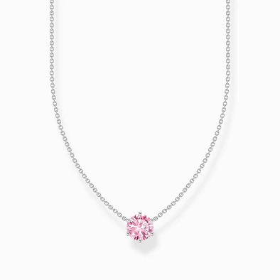 Thomas Sabo rózsaszín cirkónia medálos ezüst nyaklánc - KE2210-051-9-L45V