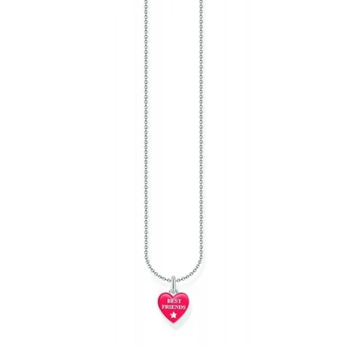 Thomas Sabo ezüst nyaklánc pink "Best Friends" szív medállal - KE2237-007-10-L45V