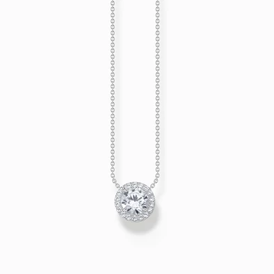 Thomas Sabo ezüst nyaklánc áttetsző cirkónia kör medállal - KE2279-051-14-L45V