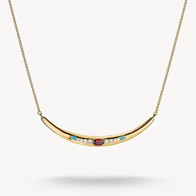 Thomas Sabo elyndra színes kövek aranyozott nyaklánc - KE2330-971-7