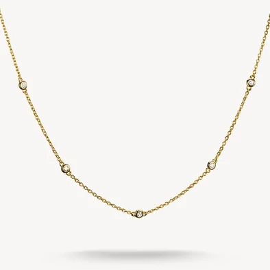 Thomas Sabo aranyozott nyaklánc cirkónia kövekkel - KE2340-414-14