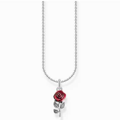 Thomas Sabo ezüst nyaklánc piros rózsa medállal - SCKE150345