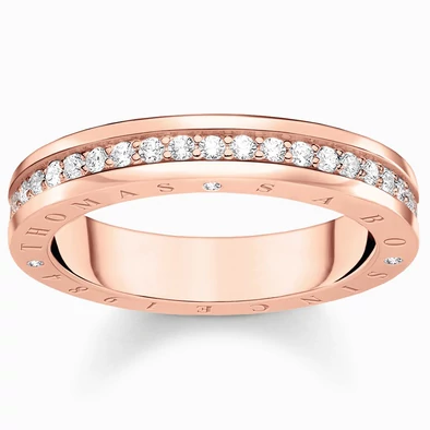 Thomas Sabo fehér köves rozé arany gyűrű - TR2254-416-14-54