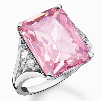 Thomas Sabo rózsaszín köves ezüst gyűrű - TR2339-051-9-48