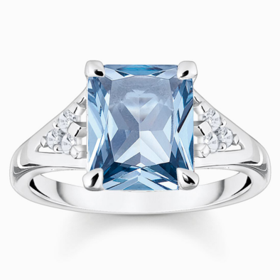 Thomas Sabo kék köves ezüst gyűrű - TR2362-059-1-48