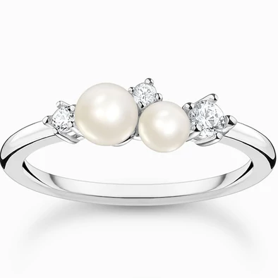 Thomas Sabo dupla gyöngyös ezüst gyűrű - TR2368-167-14-54