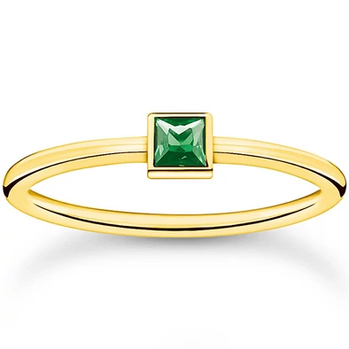 Thomas Sabo gyűrű zöld kővel - TR2395-472-6-50