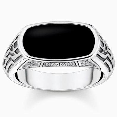 Thomas Sabo ezüst gyűrű ónix kővel - TR2429-507-11-48