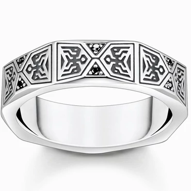 Thomas Sabo ezüst gyűrű csiszolt mintával  - TR2432-643-11-60
