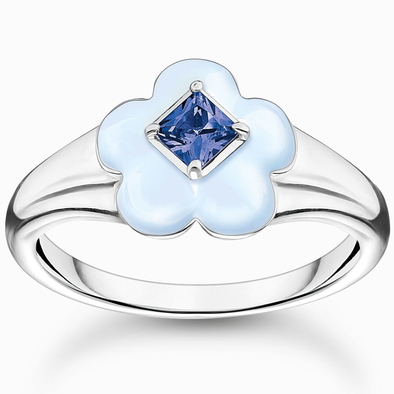 Thomas Sabo kék virágos gyűrű - TR2433-496-1-50