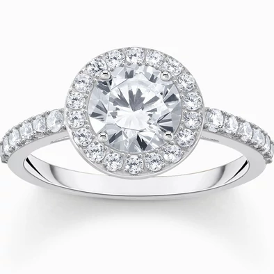 Thomas Sabo gyűrű áttetsző kör cirkónia kővel - TR2475-051-14-52