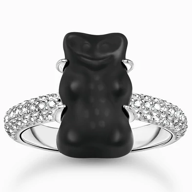 Thomas Sabo x HARIBO fekete gumimaci gyűrű - TR2478-052-11-50